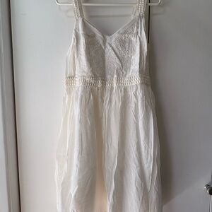 LOFT White Lace-Detail Sundress
